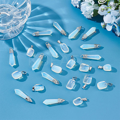 24Pcs 2 Styles Opalite Pendants G-UN0001-12A-1