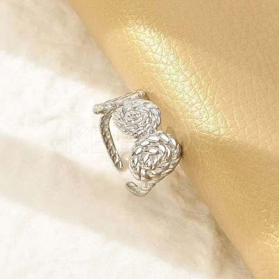 304 Stainless Steel Cuff Rings for Women LS-RJEW-G338-22P-1