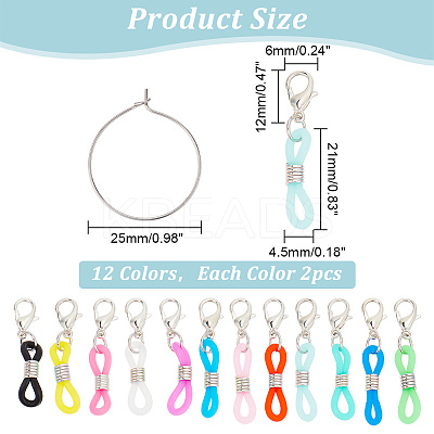 Rubber Knitting Stitch Markers HJEW-AB00574-1