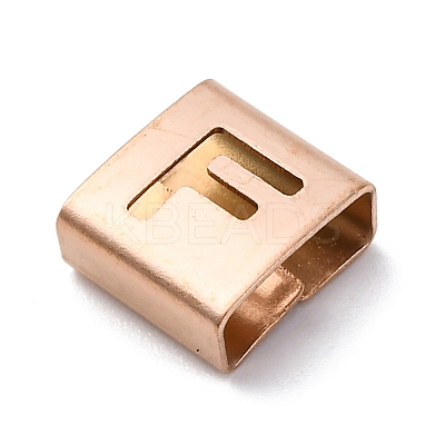 Ion Plating(IP) 304 Stainless Steel Square Slide Charms STAS-L132-08F-RG-1