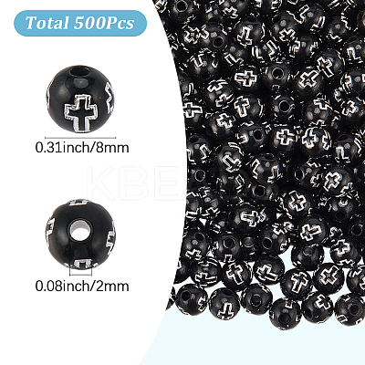 500Pcs Plating Acrylic Beads PACR-SP0001-09C-1
