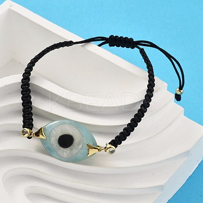 Evil Eye Acrylic Link Bracelets BJEW-U027-01G-1