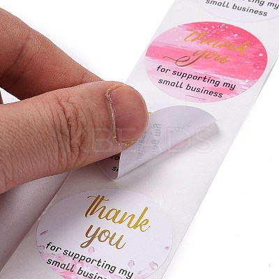 Flat Round Paper Thank You Stickers LS-DIY-C042-06-1