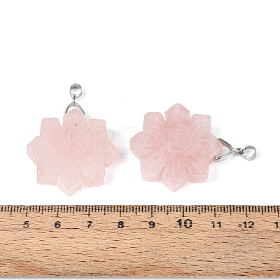 Natural Rose Quartz Pendants G-T144-12C-1