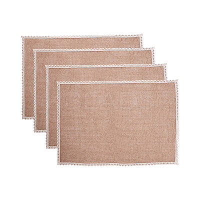 Braided Jute and Lace Non-Slip Insulation Pad LS-AJEW-WH0066-01-1