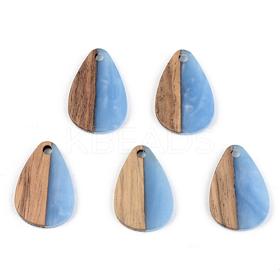 Opaque Resin & Walnut Wood Pendants RESI-S389-027A-C01-1
