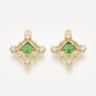 Brass Cubic Zirconia Pendants KK-T038-548A-NF-1