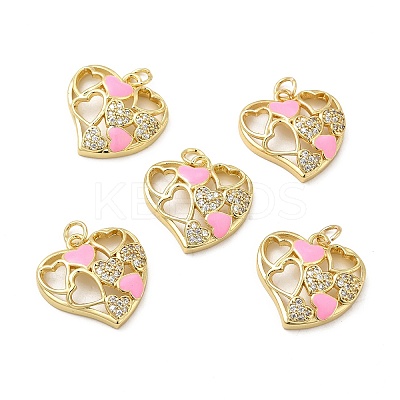 Real 18K Gold Plated Brass Micro Pave Clear Cubic Zirconia Pendants KK-E068-VB214-1-1