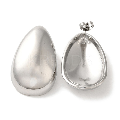 304 Stainless Steel Teardrop Stud Earrings EJEW-C114-31P-1