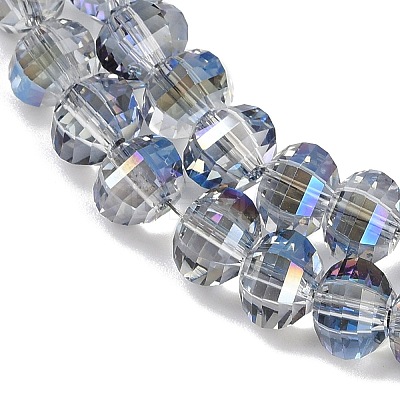 Electroplate Transparent Glass Beads Strands EGLA-B011-08A-HR02-1