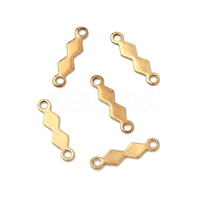 304 Stainless Steel Rhombus Bar Links Connector Charms STAS-A134-01D-G-1