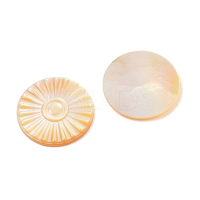 Natural Yellow Shell Carved Cabochons SSHEL-B006-01A-A-1