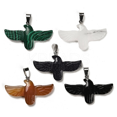 Natural & Synthetic Mixed Gemstone Pendants G-M424-05P-1