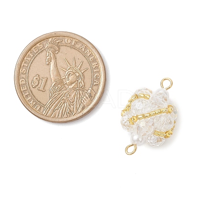 Glass Beaded Round Sphere Links PALLOY-MZ00874-07-1