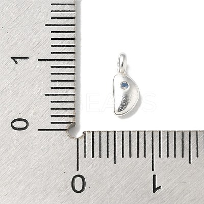 925 Sterling Silver Cubic Zirconia Moon Charms STER-R002-02S-04-1