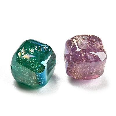 Iridescent Plating  Acrylic Beads MACR-K353-06-1