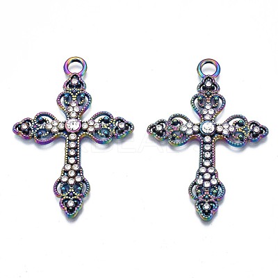 Rack Plating Rainbow Color Alloy Pendants PALLOY-N163-156A-1