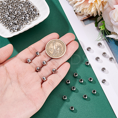 100Pcs 303 Stainless Steel European Beads STAS-NB0001-96B-1