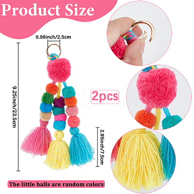 The Colors of the Small Pom Balls are Random Color KEYC-WH20004-01C-1