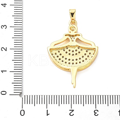 Brass Micro Pave Cubic Zirconia Pendants KK-D357-27G-1