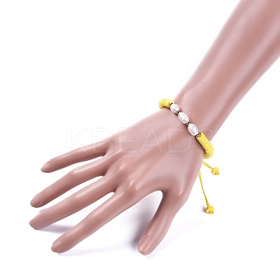 Adjustable Nylon Thread Braided Bead Bracelets BJEW-JB05124-01-1