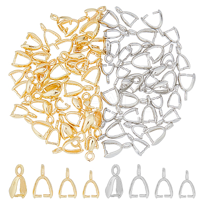 90Pcs 6 Style Rack Plating Brass Ice Pick Pinch Bails KK-DC0004-41-1