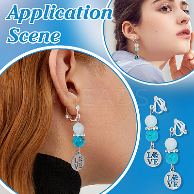 30 Pairs 925 Sterling Silver Clip-on Earring Findings STER-PH0005-01S-1