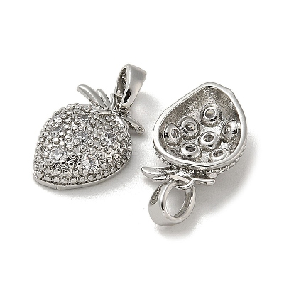 Brass Micro Pave Cubic Zirconia Pendents KK-R210-17P-1