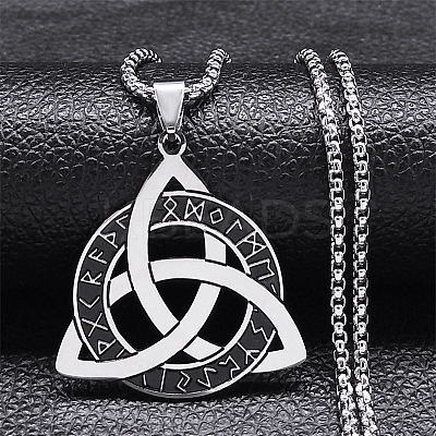 201 Stainless Steel Pendant Necklaces LS-NJEW-C066-08P-1