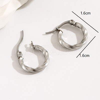 Fashionable Unique Design 201 Stainless Steel Twist Hoop Earrings TL6585-1