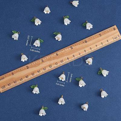 40Pcs Lily of the Valley Plastic Pendants JX634A-1