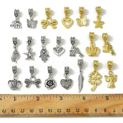 20Pcs 20 Styles Tibetan Style Alloy European Dangle Charms FIND-FS0002-02-1