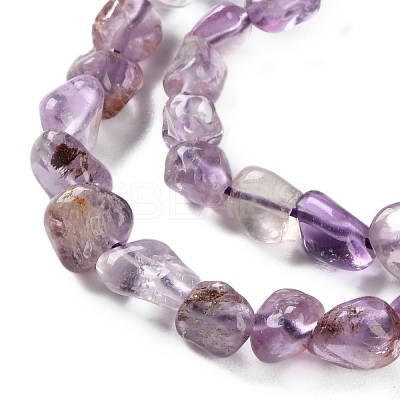 Natural Purple Phantom Quartz Purple Lodolite Quartz Beads Strands G-P497-01C-32-1