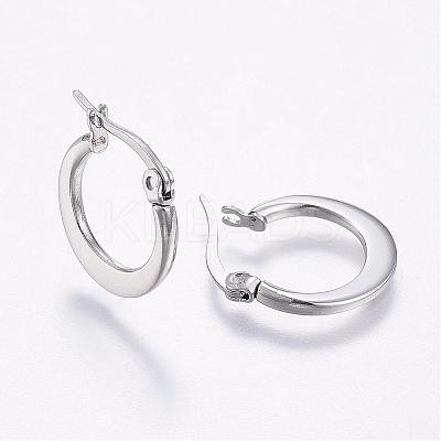 Tarnish Resistant 304 Stainless Steel Hoop Earrings EJEW-F105-24P-1