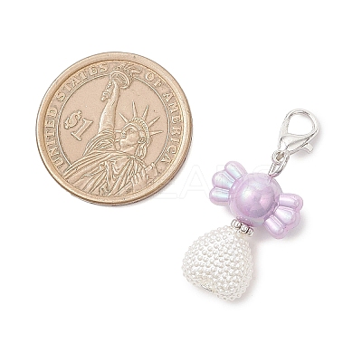 Acrylic Candy & Heart Pendant Decorations HJEW-JM04277-1