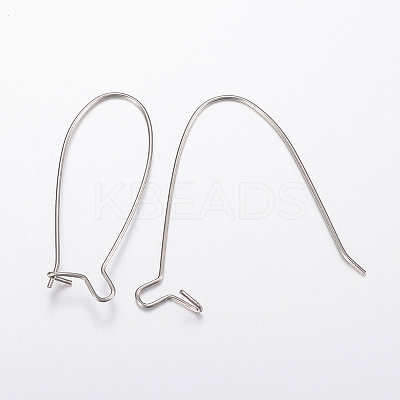 Tarnish Resistant 304 Stainless Steel Hoop Earrings Findings Kidney Ear Wires LS-X-STAS-H434-46P-1