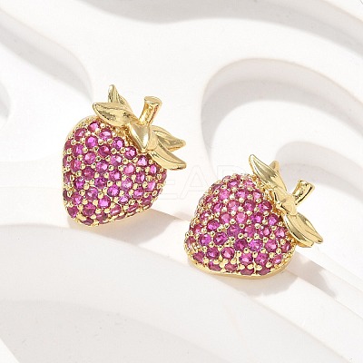 Brass Micro Pave Cubic Zirconia Stud Earrings EJEW-Q015-13G-01-1