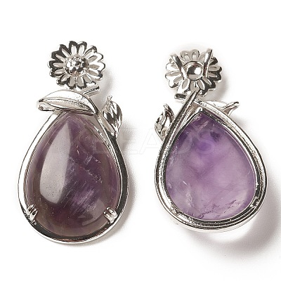 Natural & Synthetic Mixed Gemstone Pendants G-A031-02P-1
