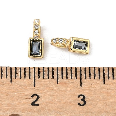 Brass Micro Pave Cubic Zirconia Charms KK-Q039-04B-G-1