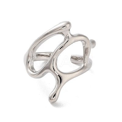 Rack Plating Brass Cuff Rings RJEW-D025-07P-1
