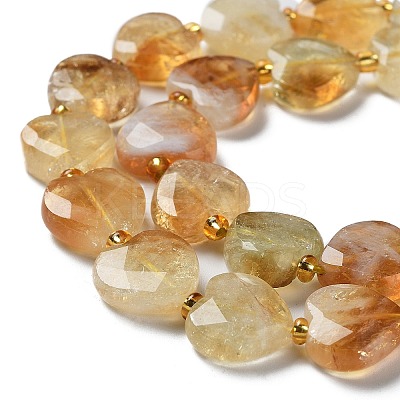 Heated Natural Citrine Beads Strands G-B044-B10-01-1