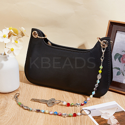 2Pcs Alloy & Acrylic & Glass Keychain KEYC-NB00283-1