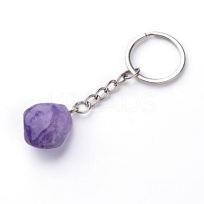 Natural Amethyst Keychain G-Q484-D05-1