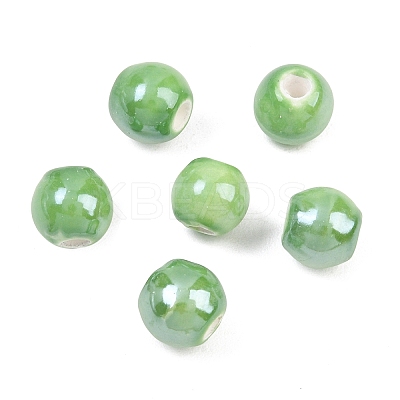Glazed Porcelain Round Beads X-PORC-S489-8mm-09-1