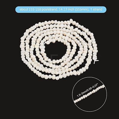 1 Strand Natural Cultured Freshwater Pearl Beads Strands PEAR-NB0001-34-1