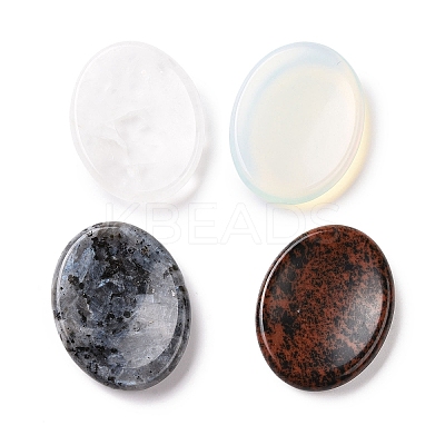Oval Natural & Synthetic Mixed Gemstone Thumb Worry Stone for Anxiety Therapy G-P486-03-1