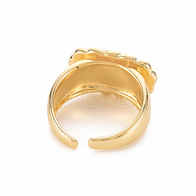 Brass Enamel Cuff Rings RJEW-S045-121-NR-1