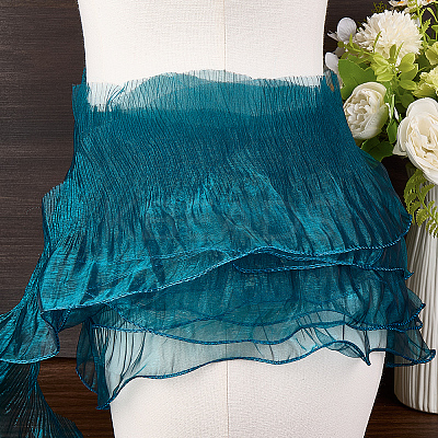 10 Yards Lucency Polyester Pleated Lace Trim OCOR-GF0004-74C-1
