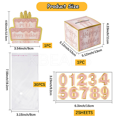 Happy Birthday Day Money Box for Cash Gift Pull DIY-WH200050-32B-1