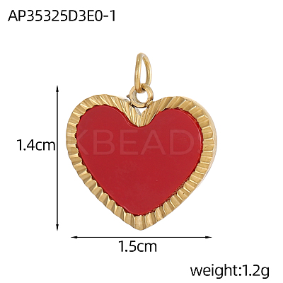 304 Stainless Steel Enamel Pendants STAS-OY005-92G-1